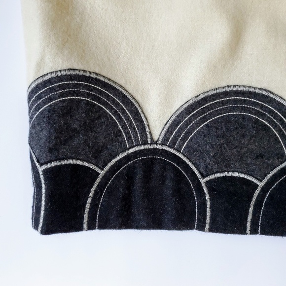 Boden | Cream Wool Skirt with Geometric Appliques - Picture 3 of 8